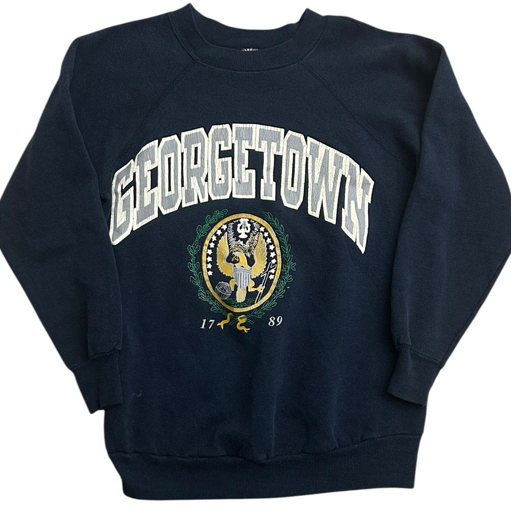 VTG Georgetown University‎ Sweatshirt Navy Blue Pannill USA Made Sz M Collegiate